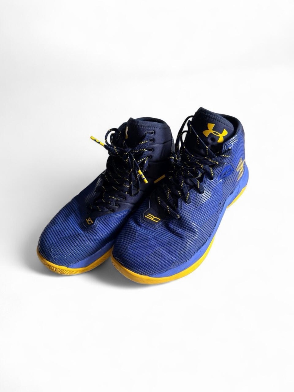 Under Armour Curry 2.5 Dub Nation SC30 Basketball Shoes Youth 7Y Blue Yellow 127